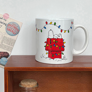 SNOOPY史努比花生漫画简约卡通水杯陶瓷马克杯大容量600ml