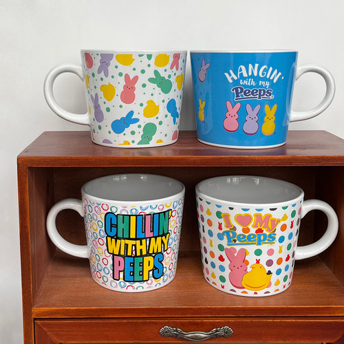 电影周边复活节peeps兔子卡通陶瓷马克杯水杯咖啡杯 500ml