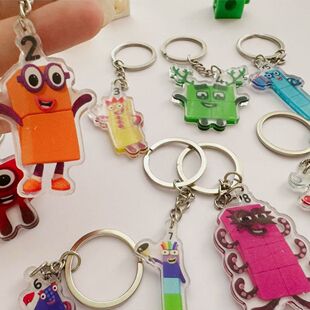 numberblocks周边数字积木1-10钥匙扣亚克卡通数字人偶1-100挂件