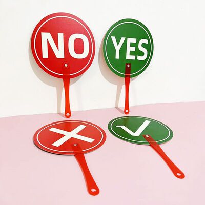 小学英语早教课堂教具老师学生YES NO对错手举牌回答问题小组比赛