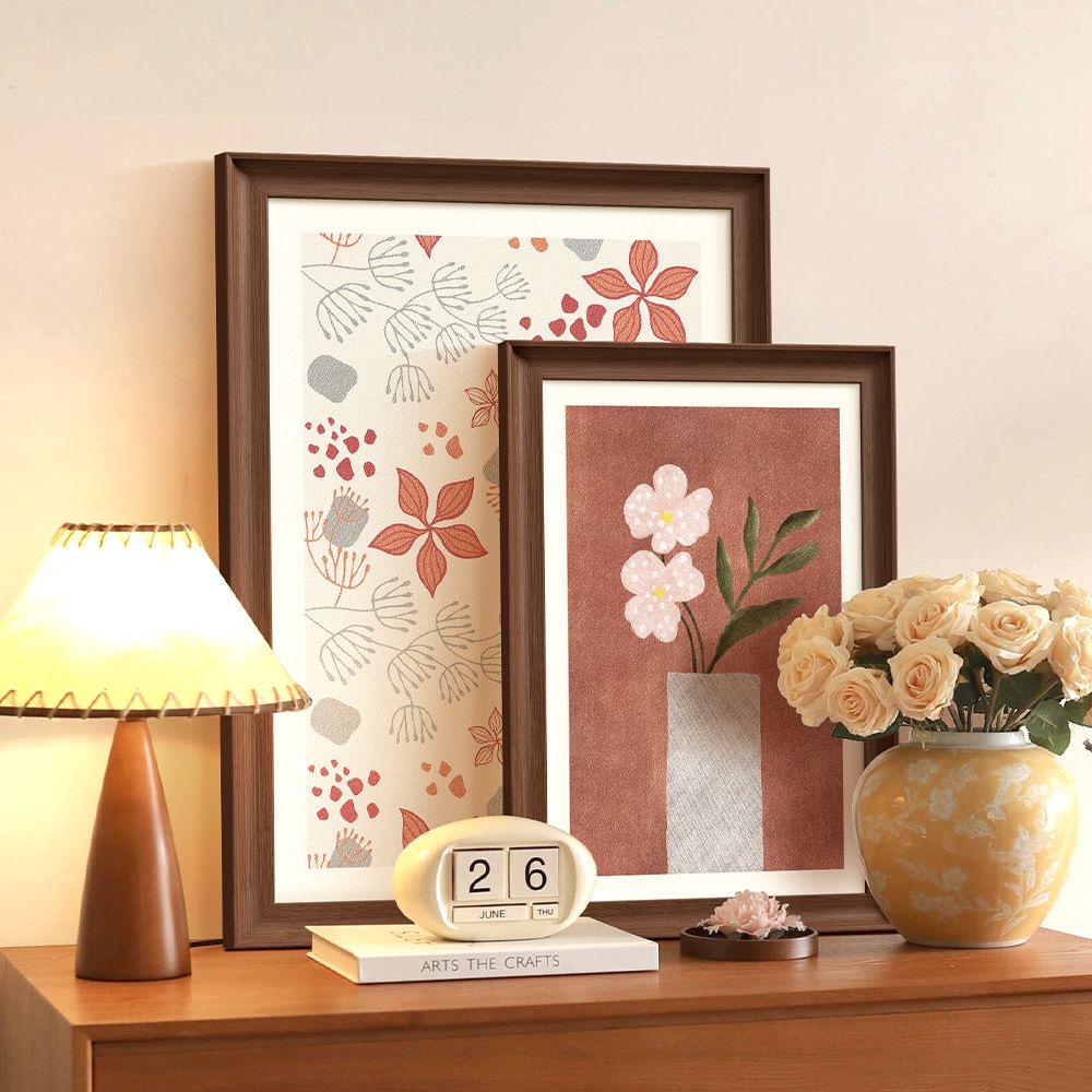 中古风小众高级感装饰画法式客厅斗柜卧室床头摆画落地画复古挂画