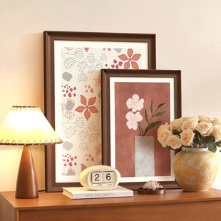 中古风小众高级感装饰画法式客厅斗柜卧室床头摆画落地画复古挂画