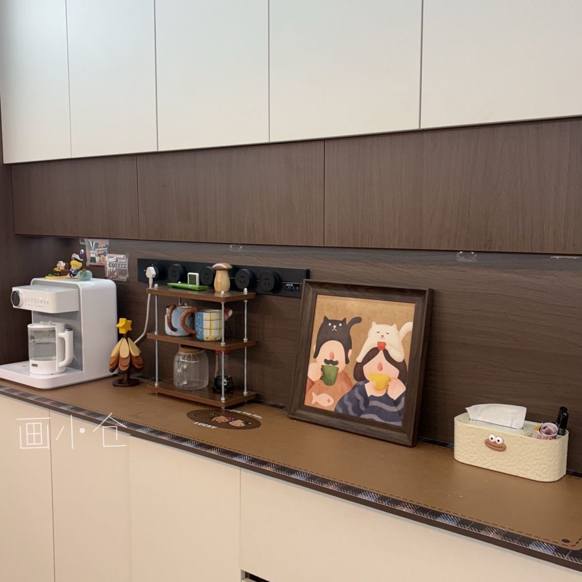 法式复古风玄关柜摆台画餐边柜卧室梳妆台摆放装饰画咖啡猫咪餐厅