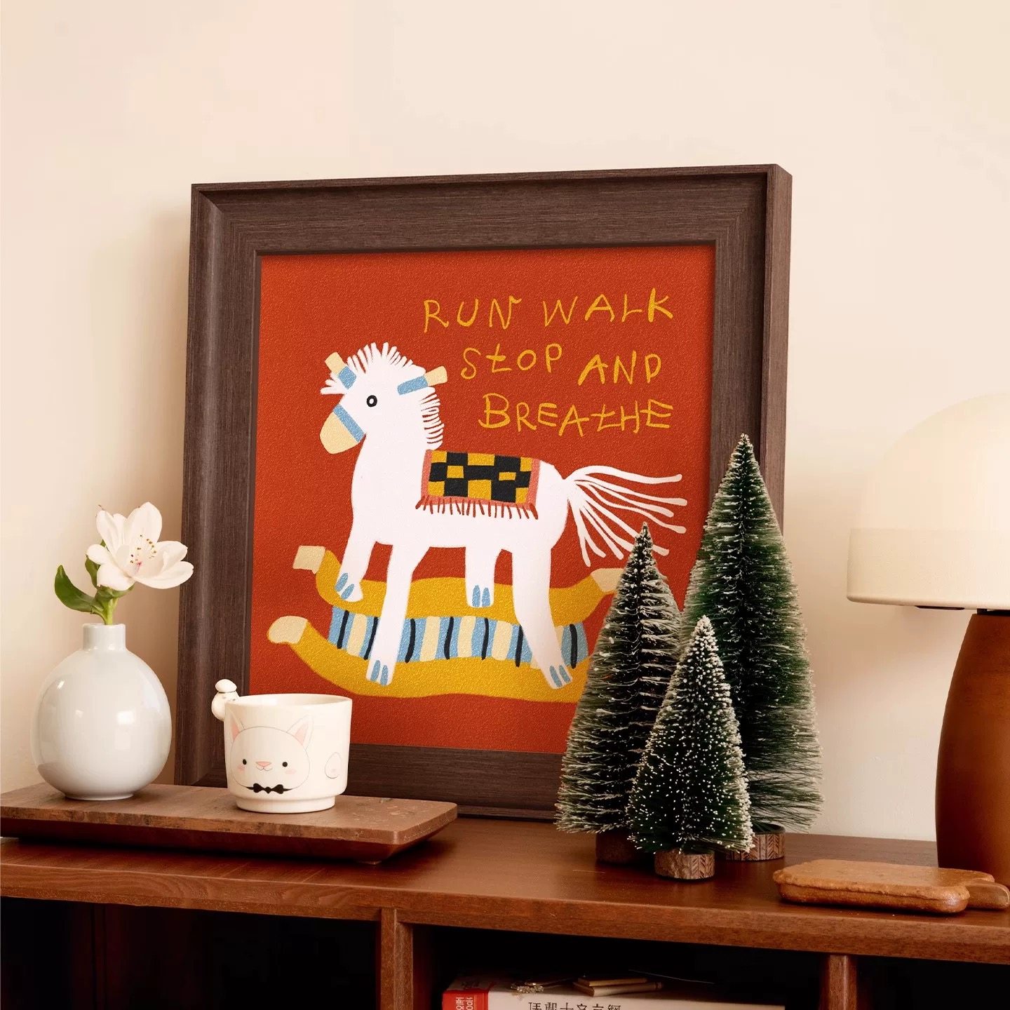 多巴胺小马客厅装饰画高级感可爱客厅卧室儿童房摆画餐厅饭厅挂画