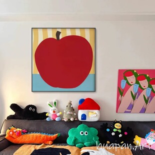 多巴胺客厅装饰画小众艺术沙发背景挂画餐厅彩色几何抽象卧室壁画