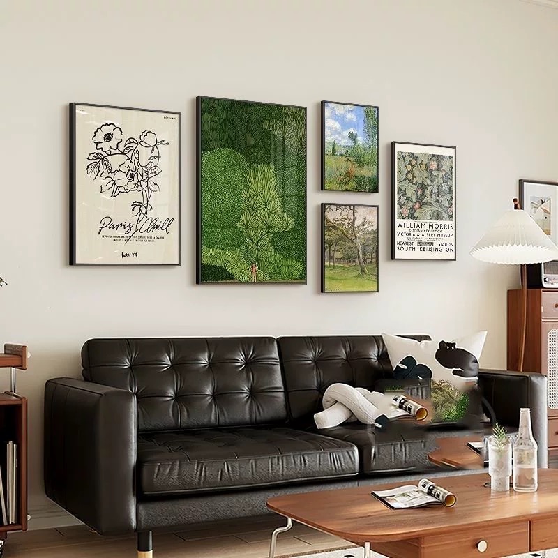 沙发背景墙挂画组合画