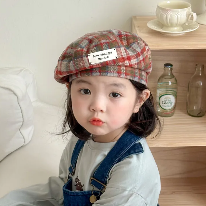 儿童帽子春秋季贝雷帽女童复古洋气画家帽宝宝格子毛呢八角帽秋冬,童装/婴儿装/亲子装,帽子,淘宝优惠券,粉丝福利购,淘宝优惠卷