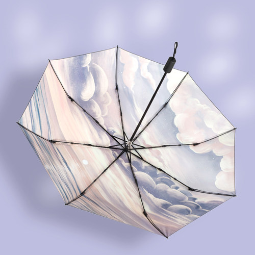 全自动雨伞折叠遮阳黑胶
