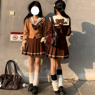 套装 原创日系JK制服水手服正版 收腰可爱软妹双子 熊孩纸 御灵岛