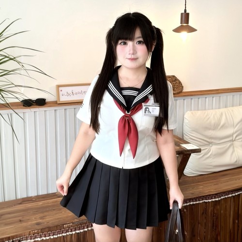 御灵岛收腰白三本水手服原创正版大码jk制服基础款校供学院风短裙