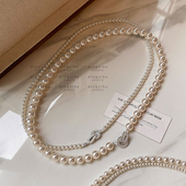 银色马蹄扣S家珍珠项链女轻奢气质高级感大气高档锁骨链脖子配饰