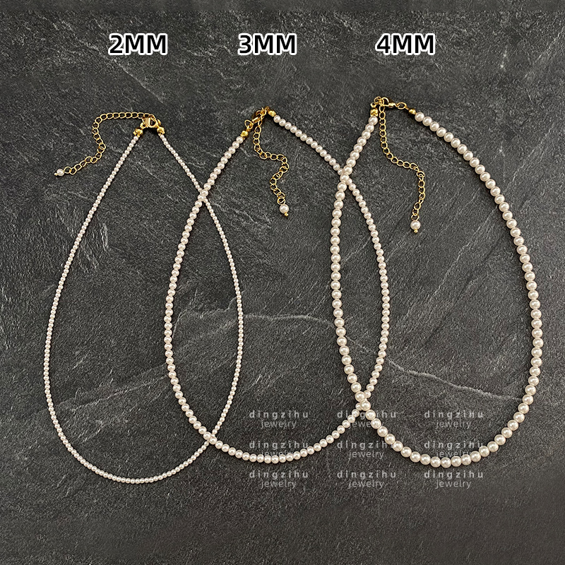 2MM迷你小粒正圆S家珍珠项链