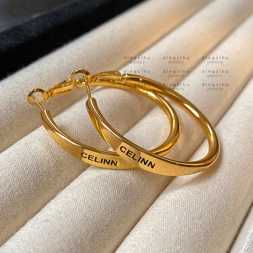 高级感金色大圈圈耳环女士复古高档气质欧美夸张大气耳圈金属耳饰