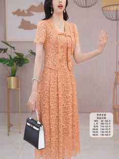 新中式短袖连衣裙套装女2026夏季新款女士气质百搭显瘦上衣两件套