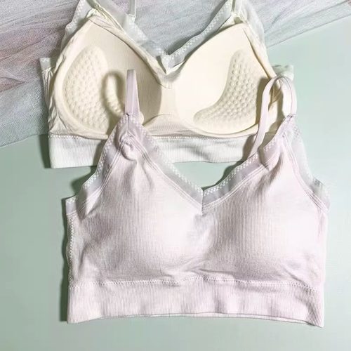 6725无缝吊带美背加厚一体固定乳胶杯女士内衣聚拢无钢圈吊带文胸