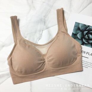 塞德纳6151无钢圈内衣女 前网纱文胸薄垫无缝美背 莫代尔运动背心