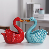 陶瓷可爱烟灰缸创意个性 饰摆件钥匙收纳盒 网红高档床头卧室客厅装