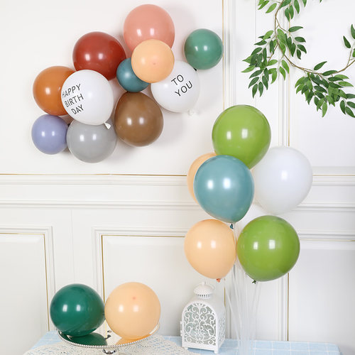 ins莫兰迪百日复古色乳胶气球