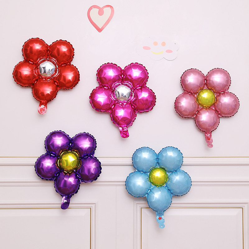 五瓣花朵铝膜气球生日派对创意婚庆婚房店面铺开业庆典铝箔装饰品