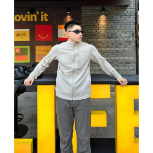 lu同款 防晒服外套四面弹小立领通勤商务夹克男运动户外纯色防晒衣