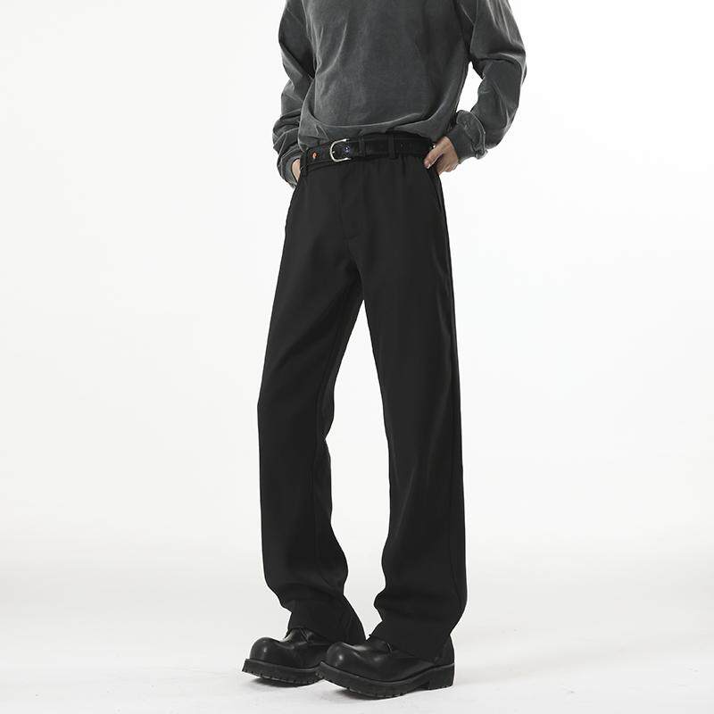 黑色微喇西裤男款春夏季新款裤子cleanfit直筒休闲西装裤