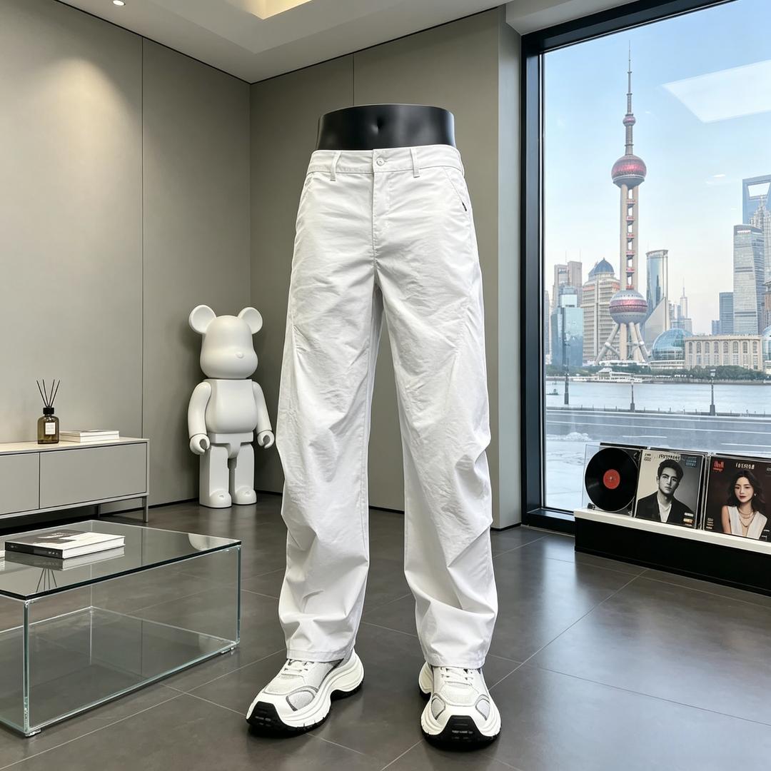潮牌冰丝速干裤男士夏季薄款户外宽松垂感休闲运动哈伦裤