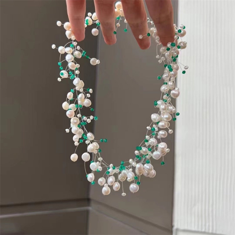 天然异形珍珠满天星项链女轻奢小众设计感高级锁骨链爆款颈链首饰