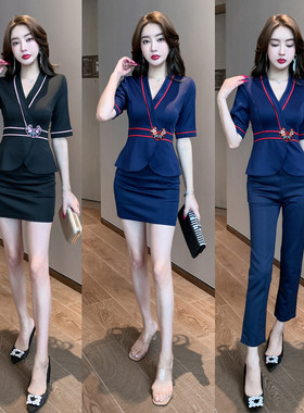 酒店KTV公主服2023秋冬装新款足浴桑拿技师工作服足疗女技师衣服