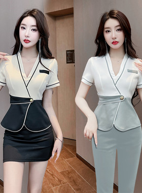 桑拿按摩足浴工衣女显瘦