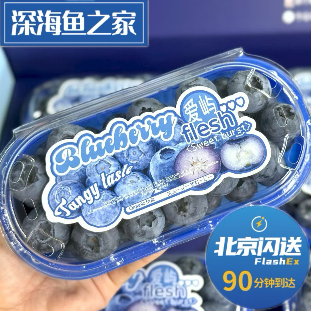 北京闪送 爱屿24+蓝莓大果粒低热量花青素满满 6盒装水果礼盒