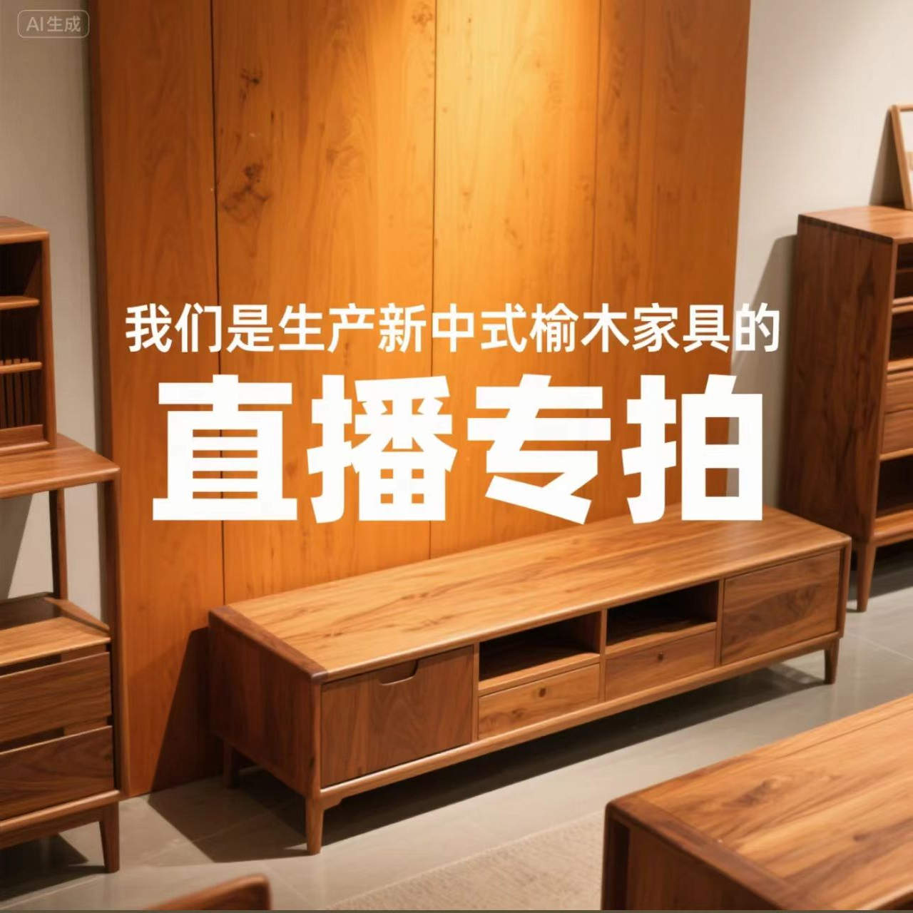 新中式实木家具直播专拍