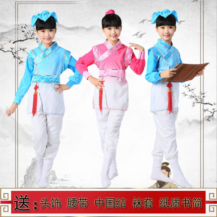 儿童书童演出服汉服男童三字经古装国学幼儿园弟子规表演服装六一