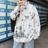 M2105-P75控982025秋冬季加厚粗针泼墨半高领毛衣针织衫，男装针织衫/毛衣，电商A036A