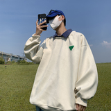 2025秋季新款港风宽松假两件350克重麂皮绒卫衣W2210-P60-控78，男装卫衣，电商A036A