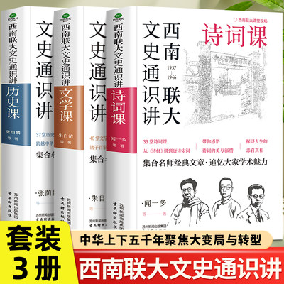 西南联大文史通识讲(套装全3册） 文学+诗词+历史课 从夏商周到宋元明清系统了解中国古代史中国历史文学畅销书籍排行榜