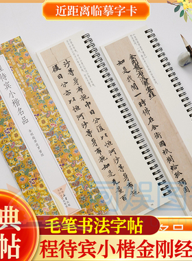 程待宾小楷名品程金刚经2册 近距离临摹字卡含简介160页 未修复原迹墨迹甄选 原汁原味 均正秀美 古质未损繁简对照 无障碍认读原帖