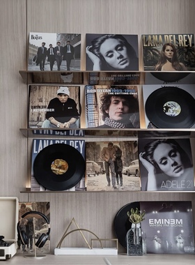 仿古黑胶唱片仿真唱片摆件客厅客厅酒吧现代极简样板间售楼处装饰