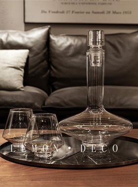 现代简约轻奢玻璃酒器售楼处样板间酒店展厅茶几餐桌软装饰品摆件