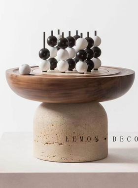 简约轻奢几何益智游戏积木洞石摆件样板间售楼处儿童房桌面装饰品