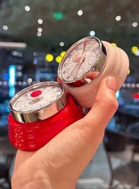 复古圆形机械计时器冰箱贴厨房做饭提醒器烘培工具磁铁定时器磁吸