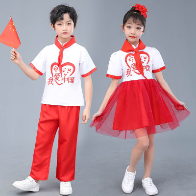 新款儿童一路前行少先队员幼小学生演出服红领巾大合唱舞蹈表演服