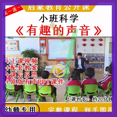 幼儿园幼师优质公开课小班科学《有趣的声音》视频教案课件PPT