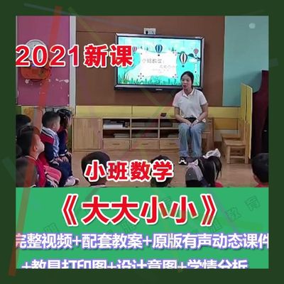 幼师PPT2021幼儿园优质课小班数学《大大小小》优质课件教案教具