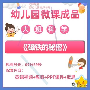 幼儿园微课大班科学《磁铁的秘密》视频优质课PPT课件教学教案3