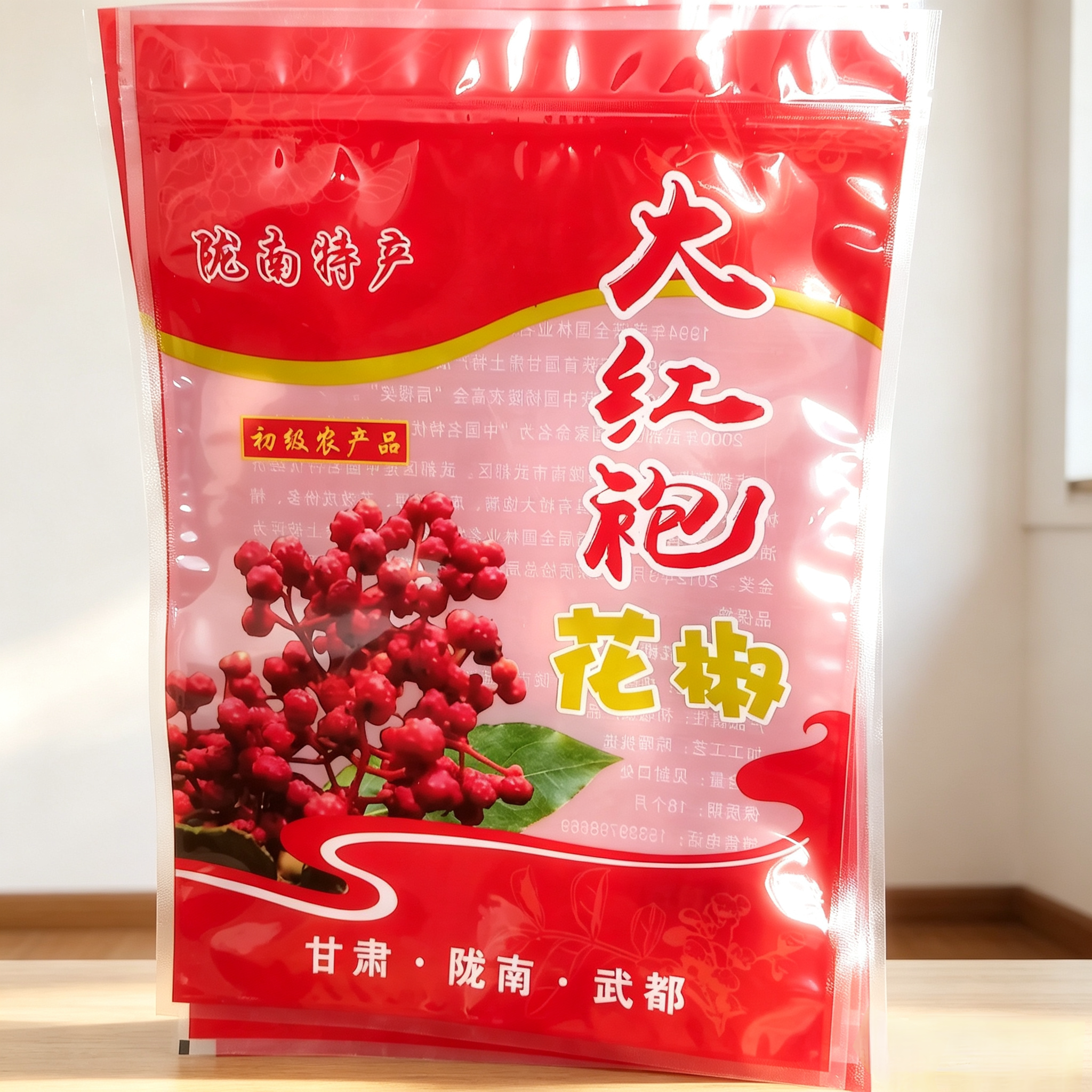 甘肃武都大红袍花椒包装袋自封袋陇南花椒袋250克/500克通用图片