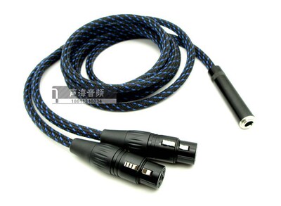 6.5转双卡侬音频线 6.35母大三芯转双卡农TRS一分二 声卡连2XLR