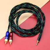 H4音响连接线 适用于惠威音箱3.5一分二转双莲花音频线 H5MKII