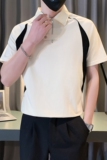 男士高级感翻领T恤短袖POLO衫休闲痞帅拼色设计感上衣PL08-P58，男装Polo衫，电商D323（原B261）