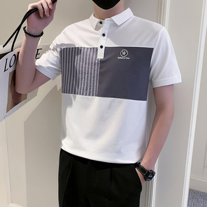 夏季短袖POLO衫撞色半袖ins潮流新款男装上衣T恤PL10-P55