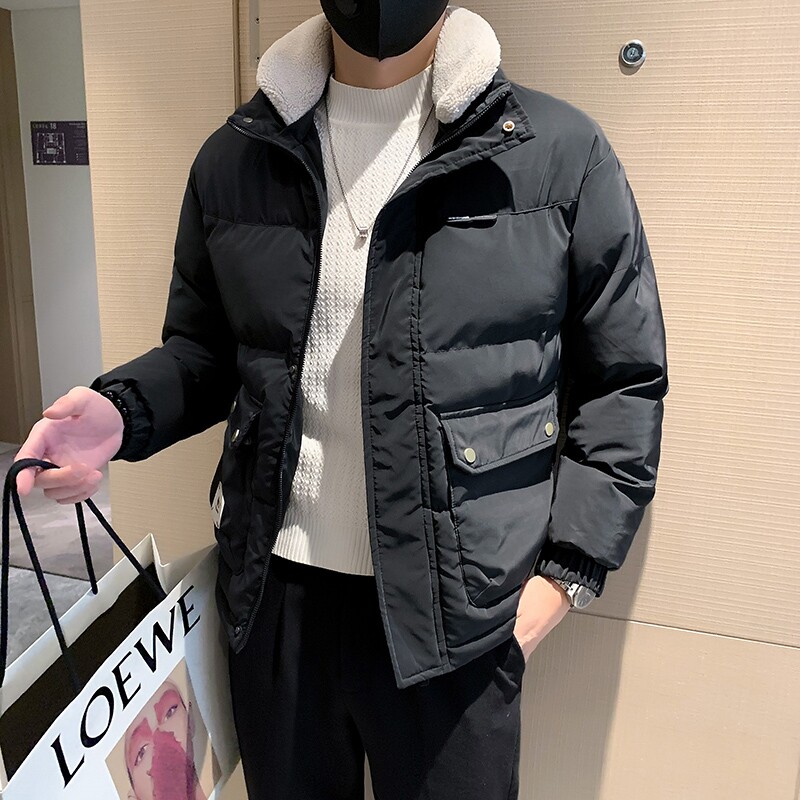 冬季新款羊羔毛可拆立领棉服男加厚外套大口袋工装棉衣MY02-P128,男装棉衣,电商D323（原B261）